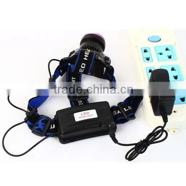 C-REE T6 LED Headlight 18650 Battery Rechargeable Zoom Hunting Camping Headlight photo-5