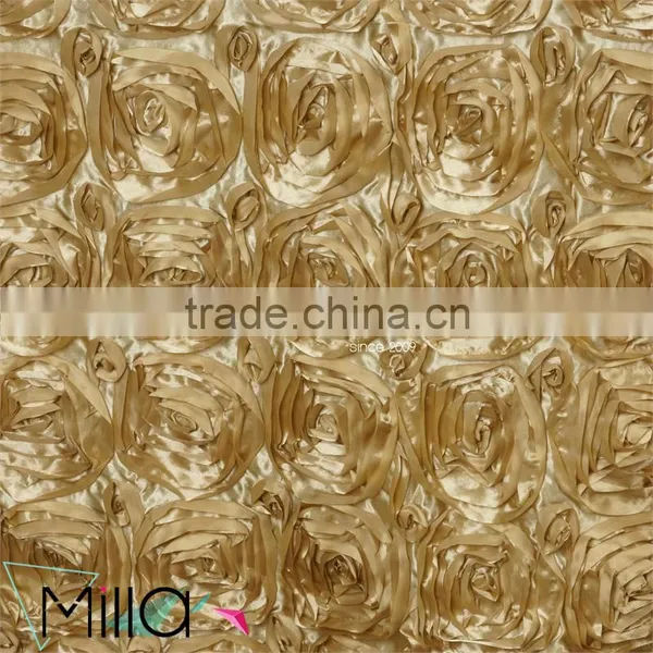 132" Round Table Cloth Wedding Rosette Table Cloth photo-5