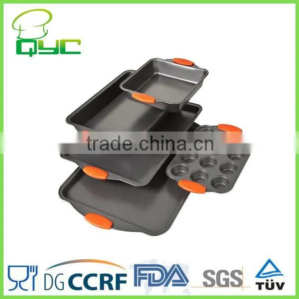 Non-Stick Metal 2 Piece Deep Baking Pan Sets With Silicone Grip photo-2