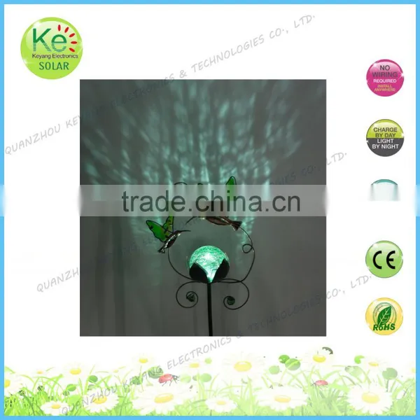 Butterfly With Glass Ball Gardeners Eden Solar Powered Light photo-3