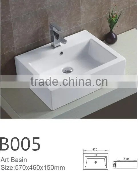 wc Ceramic Basin Bathroom Sanitary Ware Wash Basin Ceramic White Square Shape Art Basin Single Hole BasinYB005 photo-2