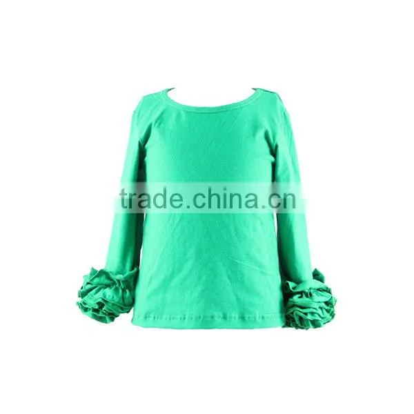 Wholesale 2016 Icing Ruffle Shirt Boutique Children Icing Raglans Baby Girls Ruffle Shirts photo-4