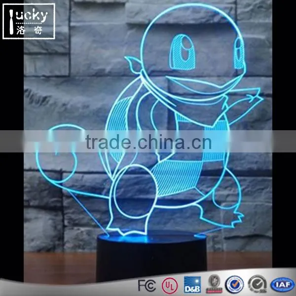 Pokemon Go Kawaii Squirtle 3D LED Night Light With Color Change photo-2