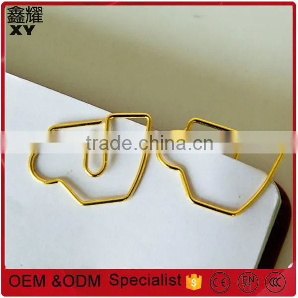 Professional factory gifts metal gold coffee cup shape paper clips for drink