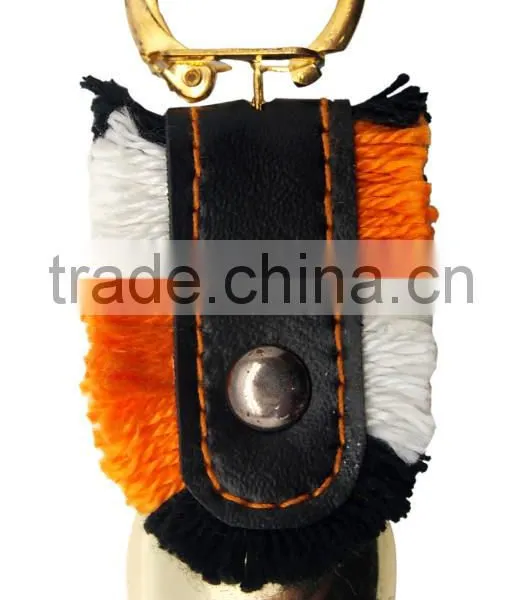 1.2''mini Metal Cow Bell With Logo Printed and Keyring Leather Strap as Souvenirs photo-3