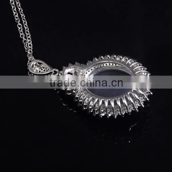 Handmade Semi-precious Stone Grey Cat Eye Stone Pendant photo-3