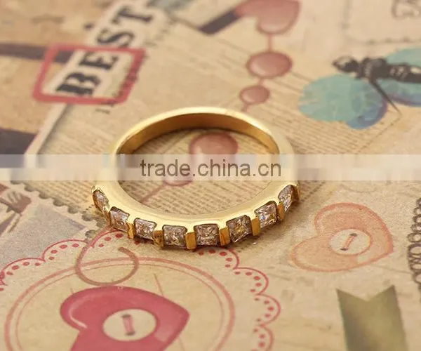 Wholesale Engagement Couple Finger Rings 18k Solid Gold Plated cz Diamonds High Quality Finger Rings More Attractive photo-5