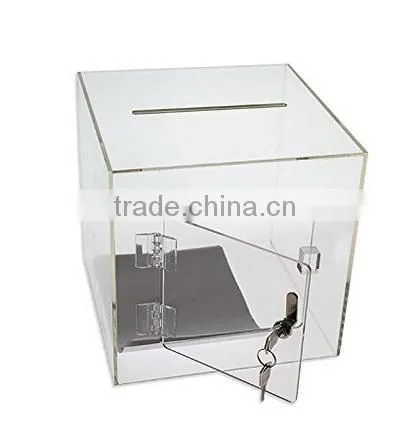 SourceOne Medium 8 Inch Premium Clear Acrylic Ballot Box Donation Box Cube photo-5