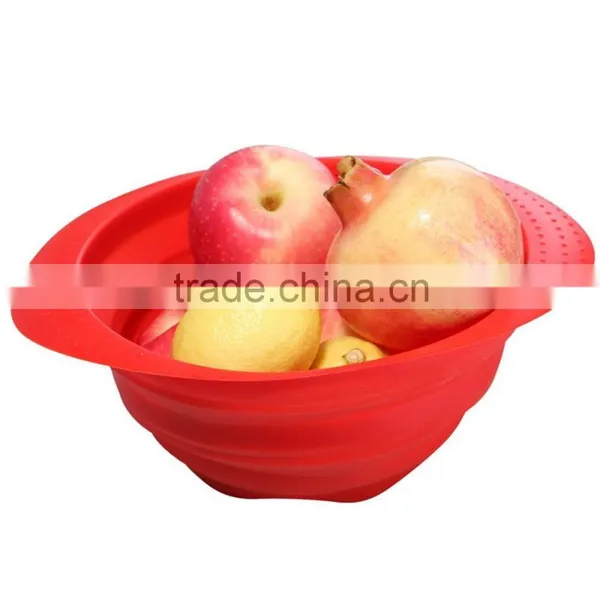 High Quality FDA Approved Collapsible Silicone Strainer Bowl photo-4