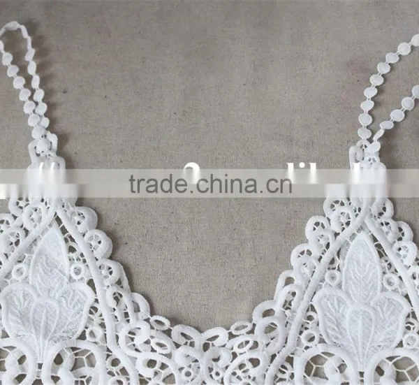 High Quality Big Lily Flower Pattern Polyester Kintted Embroidery Vest for Wholesale photo-5