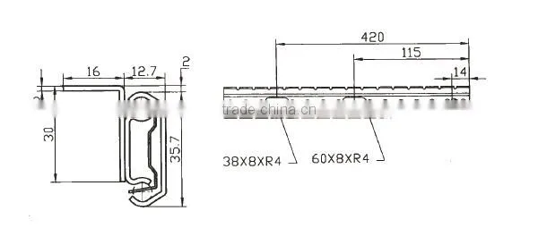 Steel Ball Bearing Slide Rail for Dining Table Dimension 1400mm 1250mm 1050mm photo-2