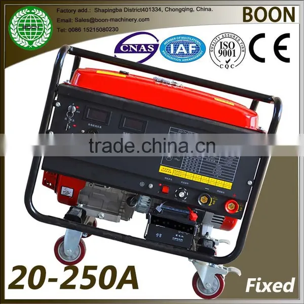 BOON POWER Gasoline 6.5kw 20-250A Current Regulatable dc Motor Welding Machine Generator