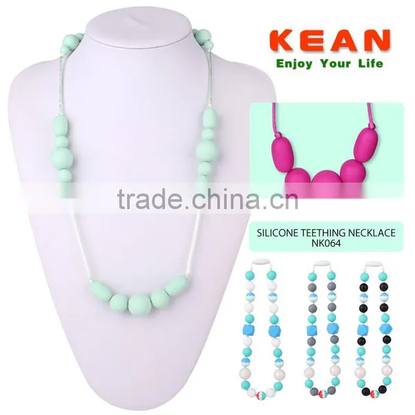 High Quality Silicone Chewable Beads Jewelry Baby Teething Necklace photo-3