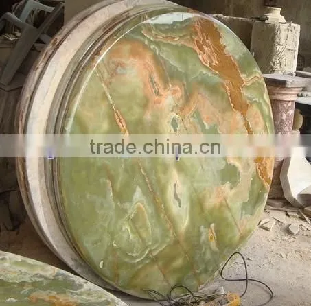 A GRADE DARK GREEN ONYX TABLE TOPS COLLECTION photo-3