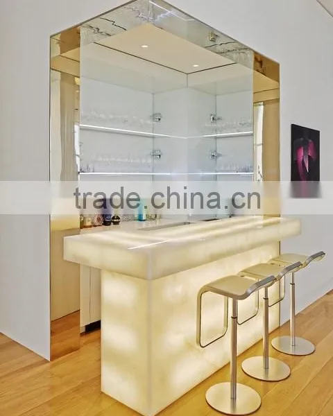 EUROPEAN STYLE BACKLIT ONYX COUNTERTOPS FOR BAR RECEPTIONS photo-5