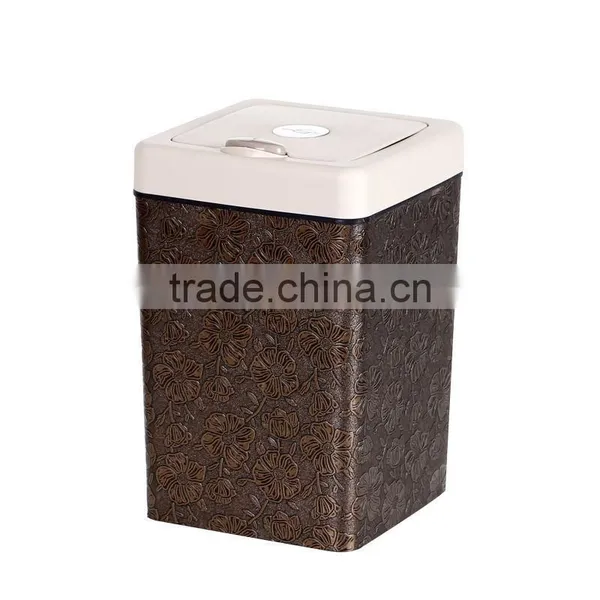 Flip Square Plastic Trash Can Waste Bin Square Container With Lid 13L photo-6