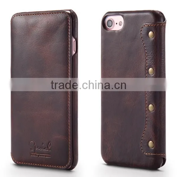 2017 4.7 Inch Universal Simple Cowhide Flip Leather Phone Case For IPhone 7/6s/6 photo-5