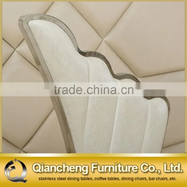 Wings Shape White Wedding Chair Stainless Steel Legs photo-3