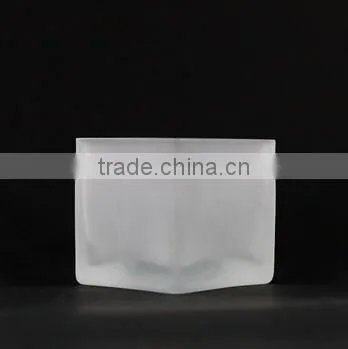 Tealight Frosted Glass Cup/Jar Half Clear Votive Candle Holder/Candlestick photo-3