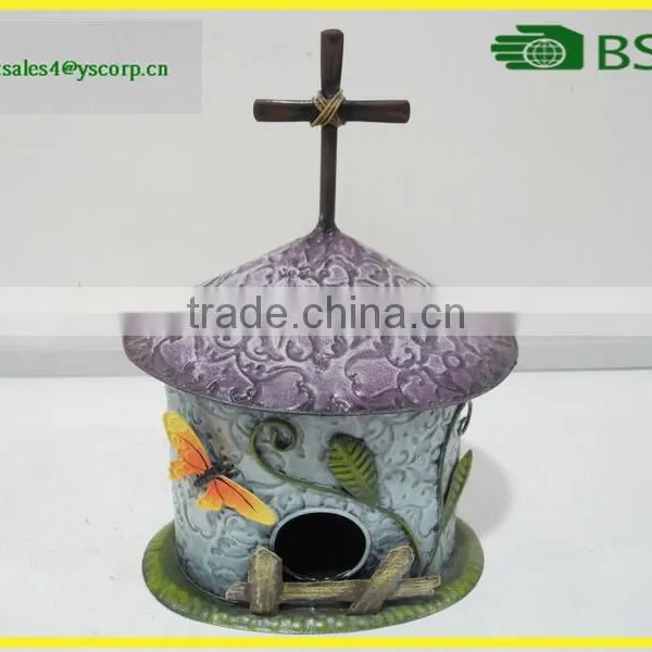 Cross On House Shaped Hanging Metal Bird Feeder Window Bird Feeder Stand photo-4