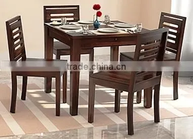 Mahogany Color Wooden Dining Table Set