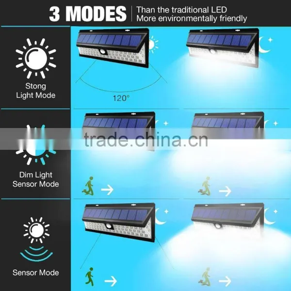 54 LED's Solar Power Night Light Waterproof Lamp Outdoor Garden Path Security Motion Sensor Wall Wireless photo-4