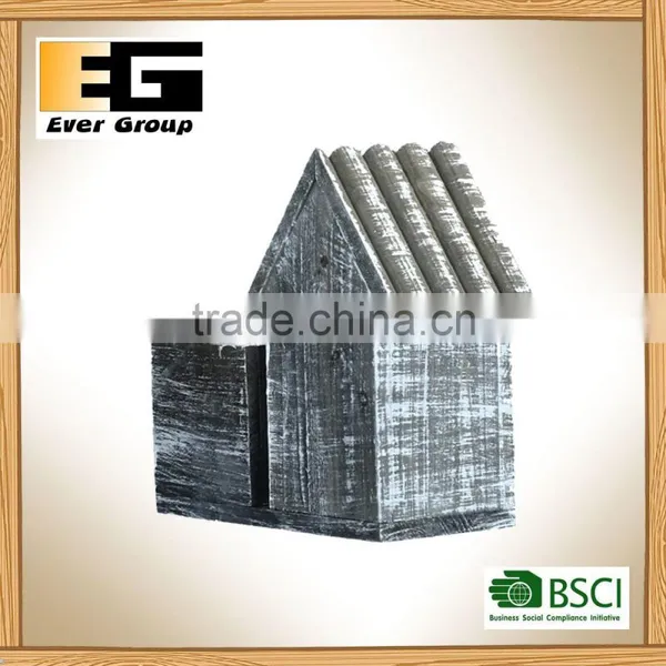Wood Flowerpot House Planter Succulent Creative Handmade Flower Pots photo-3