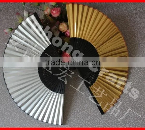 Gold and Silver Color Japanese Hand Fan photo-5