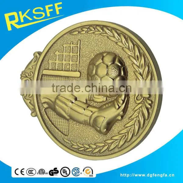 Gold Medal Football Match Medal With Ribbon photo-3