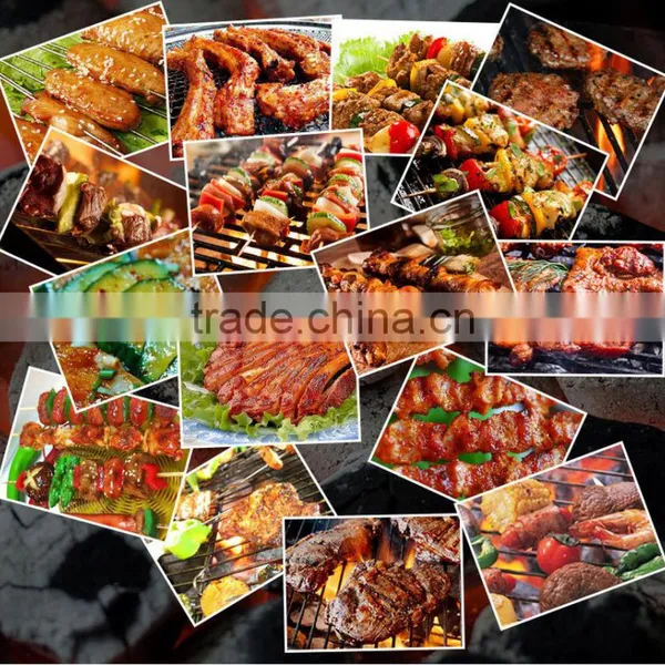 Stainless Steel Metal Wooden Handle Food Grade Rotating BBQ Skewer photo-6
