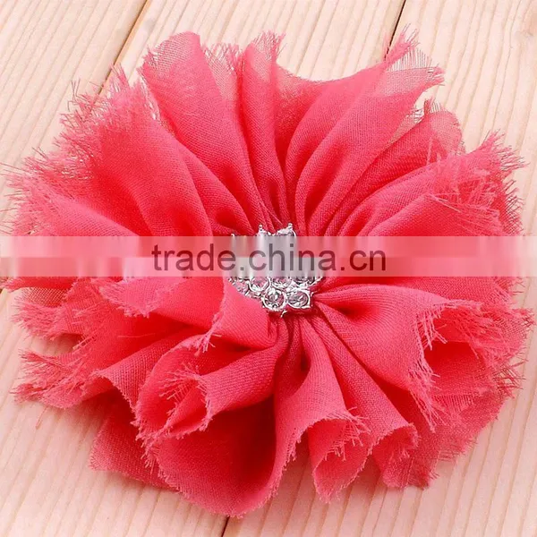 Handmade Shabby Chiffon Flower Clip for Kids Hair Accessories photo-4