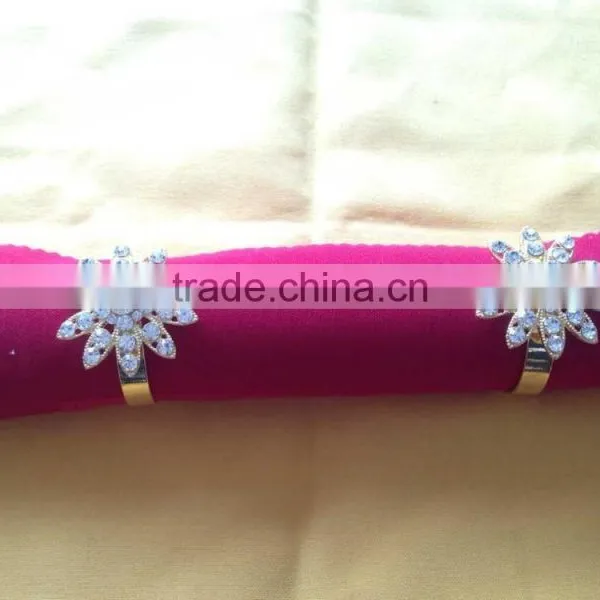 Gold Diamond Big Flower Shape Napkin Ring photo-4