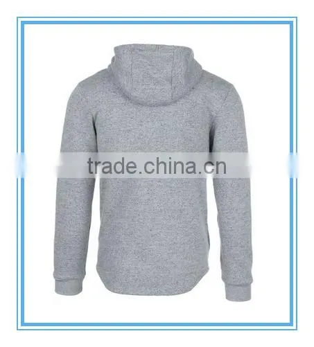 Men's Button Placket Pullover Hoodie Curved Hem Hoodie photo-2