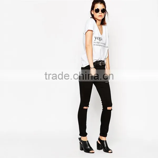 2015 Best Selling White v Neck Yoga t Shirt. photo-4