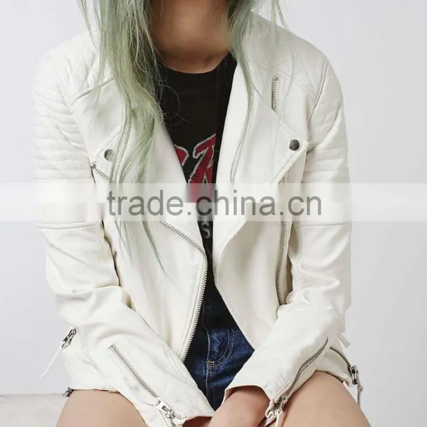 Wholesale Cheap Girl PU Leather Moto Jacket photo-2