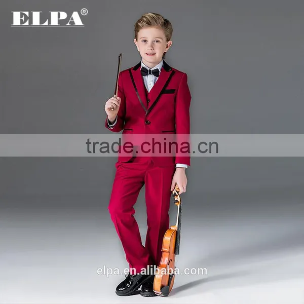 ELPA NXB0100 RED Designer Fancy Wholesale Black 3 Piece Kids Boys Suits photo-2