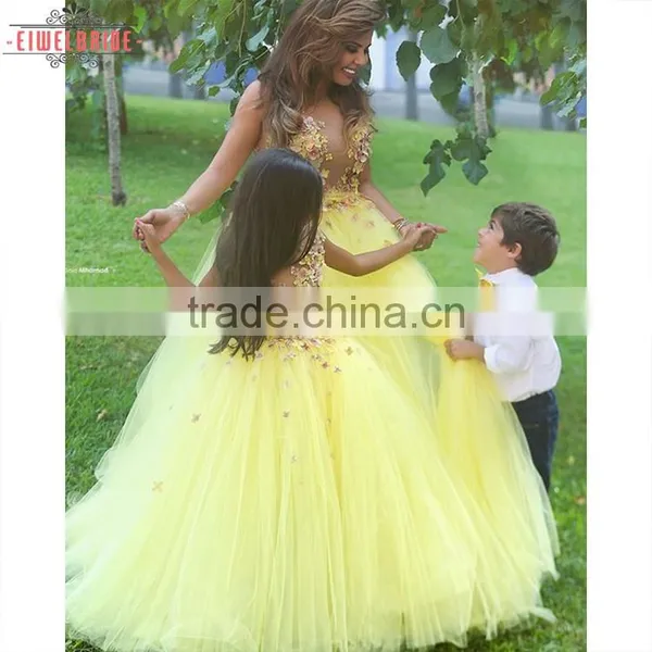 Yellow Flower Girl Dress for 9 Years Girl photo-2