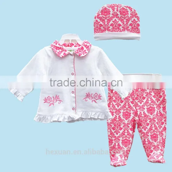 100% Cotton Wholesale High Quality Spring Autumn 3PCS/Set Newborn Infant Baby Boy Girl Suits photo-4