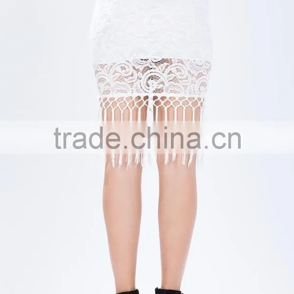 Hottest Crochet Party Skirts Women Skirt Design With Falling Fringe photo-4