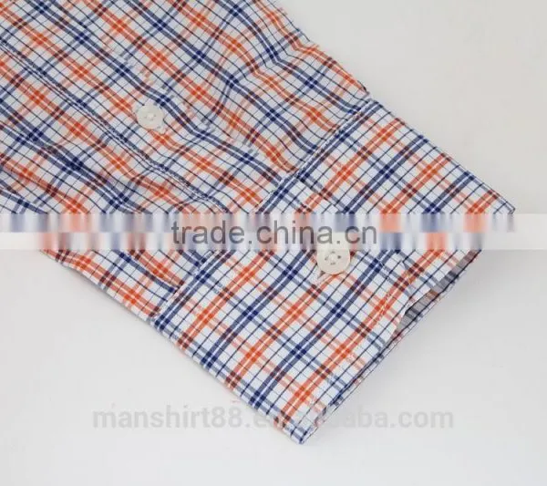2017 Dress Shirt Design Mens Blouse Gingham Shirt photo-3