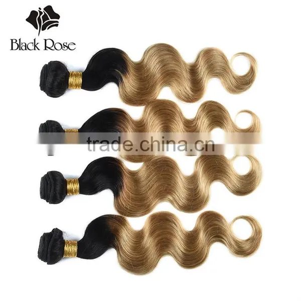 Black Rose Body Wave Two Tone Ombre Colored Brazilian Hair Weave Bundles photo-4