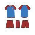 Red Blue Competition Kids Soccer Uniforms With Name And Numbers , XS S M L XL XXL Size