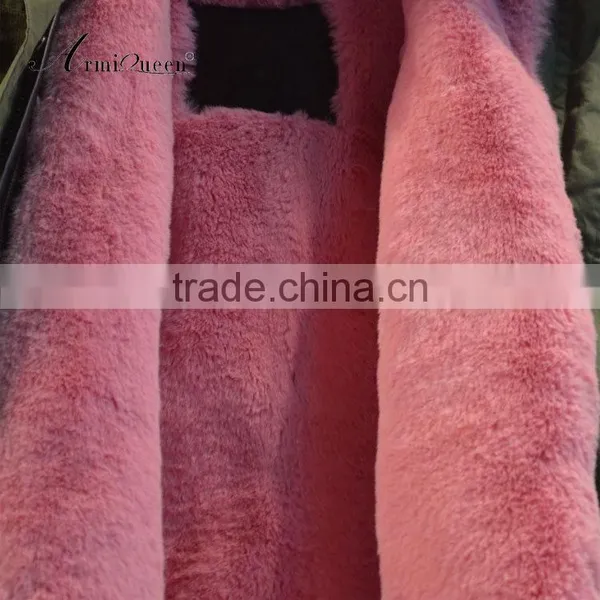 Pretty Comfortable Pink Fur Long Jacket Raccoon Big Fur Collar be Warm Winter Coats photo-2