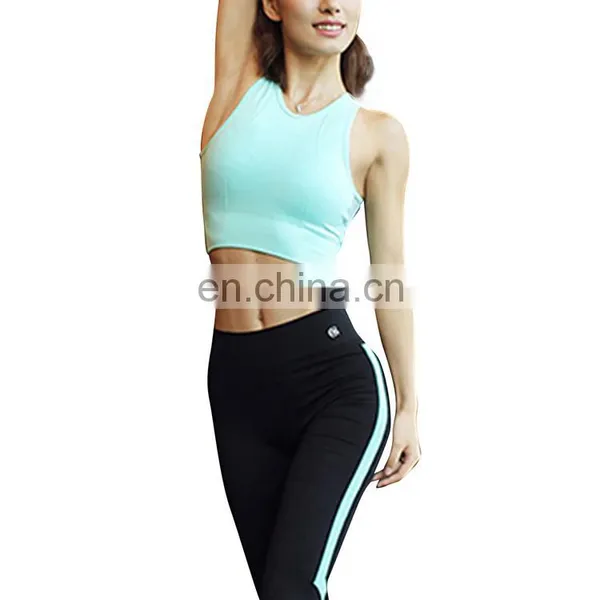 Green Mesh Insert Detachable Padding Bra Wholesale Gym Fitness Yoga Wear