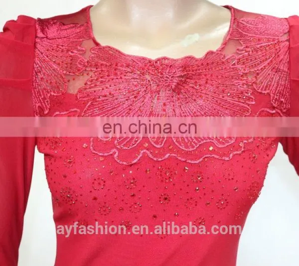 Wholesale New Lace Pattern Shirts Ladies Casual Long Sleeve Plain T-shirts Pictures photo-5