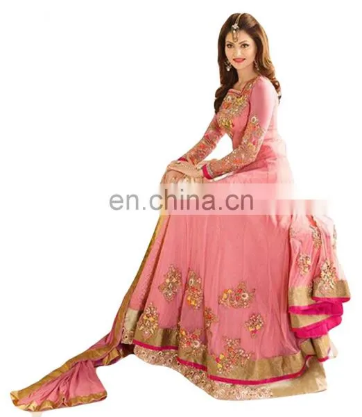 2017 Party Wear Anarkali Style Dress Material / Wedding Wear Semi-Stitched Anarkali Suits (anarkali Dresses) photo-3