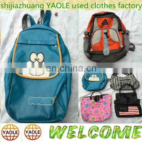 Used Leather Handbag and School Bags Manufactory in China Factory of Used Clothing