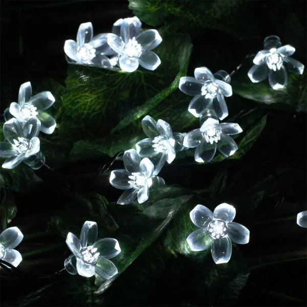 7M 50 LED Solar String Light 4.8M 20LED Sakura Flower Christmas Fairy Light Outdoor Garden Wedding Holiday Light photo-2