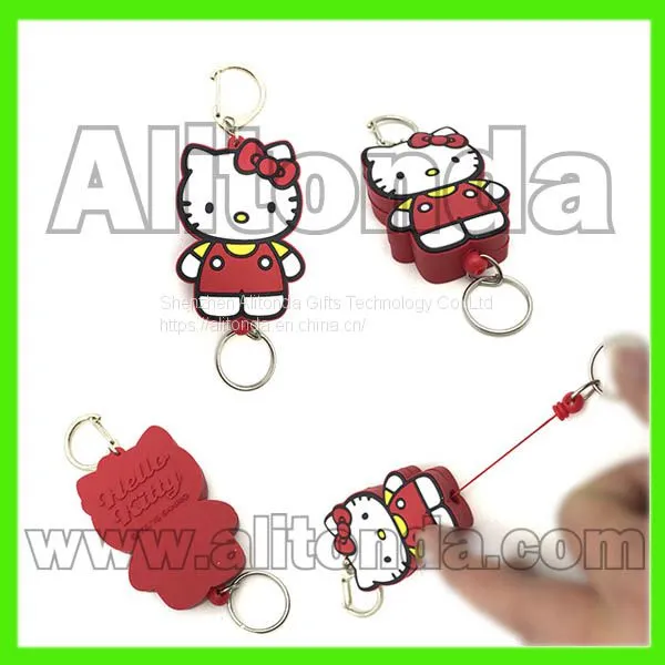 Custom Soft Pvc Cartoon Easy to Pull Buckle Badge Reel for Keys Certificate