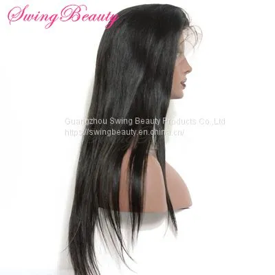 100% Natural Human Hair Wig Full Handmade Lace Wig Cap Straight Hairs photo-2